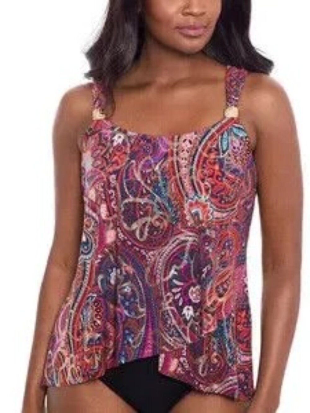 Miraclesuit Tankini Top Dazzle Multi,  Size 8, NWT